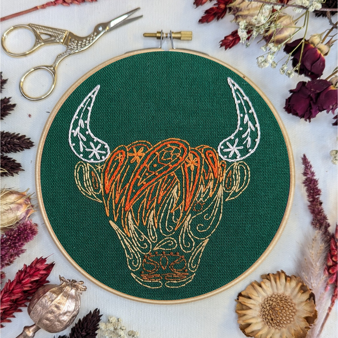Highland Coo Embroidery Kit