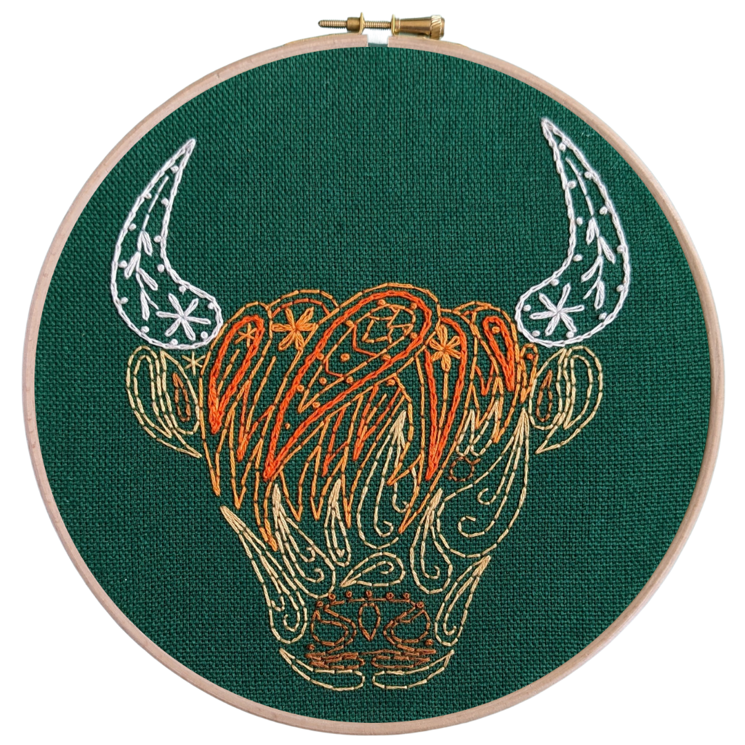 Highland Coo Embroidery Kit