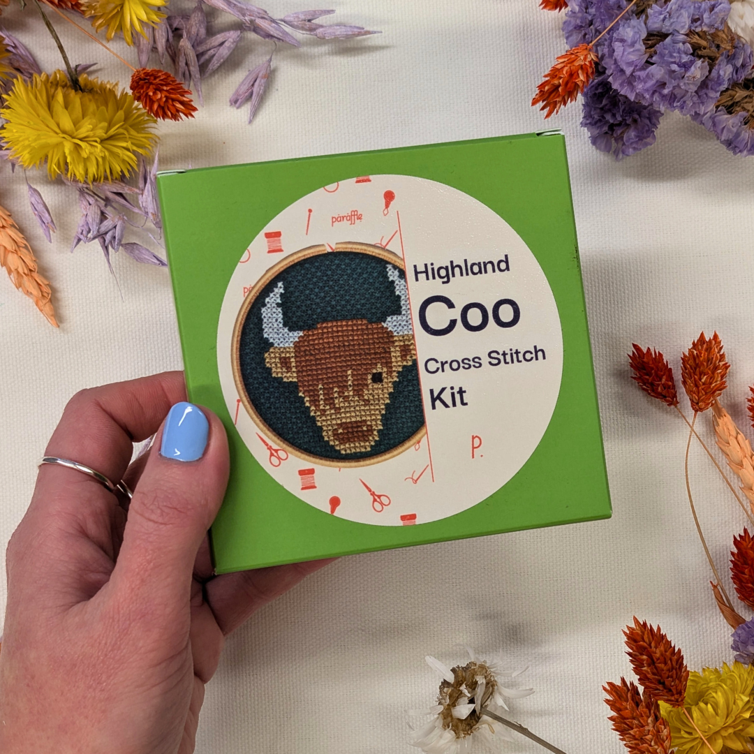 Mini Highland Coo Cross Stitch Kit