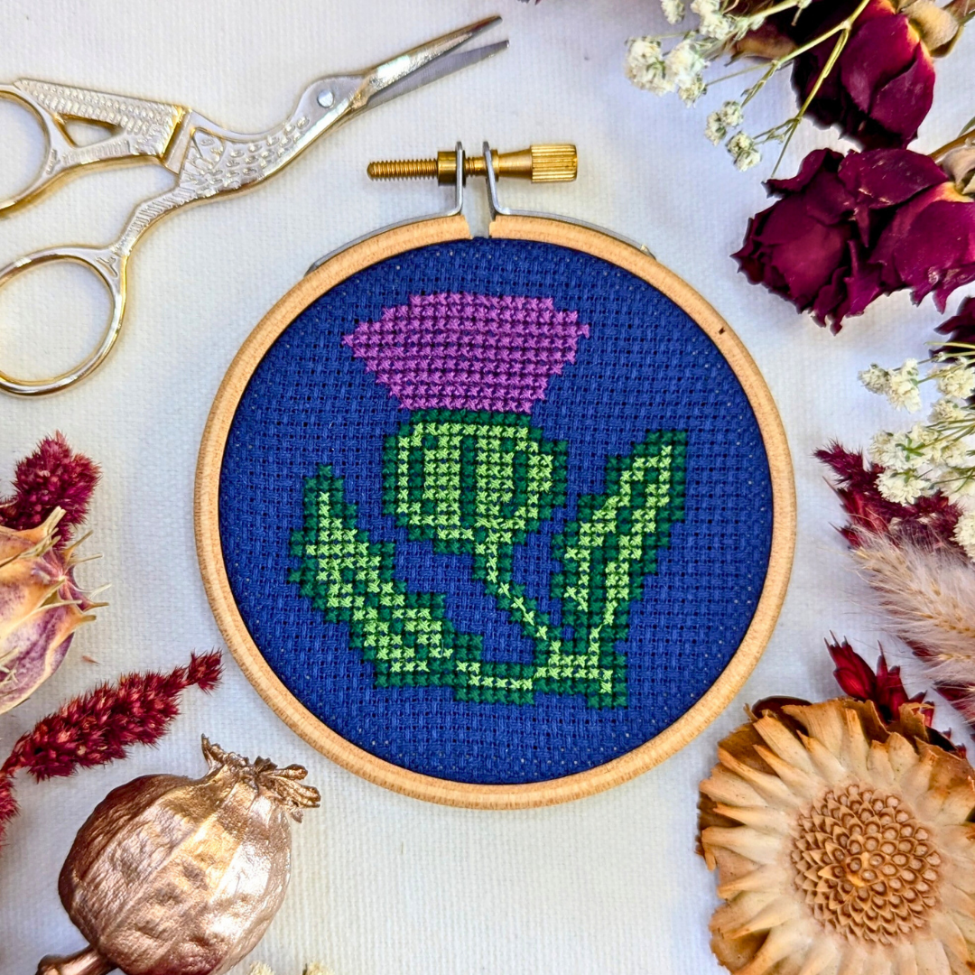 Mini Thistle Cross Stitch Kit