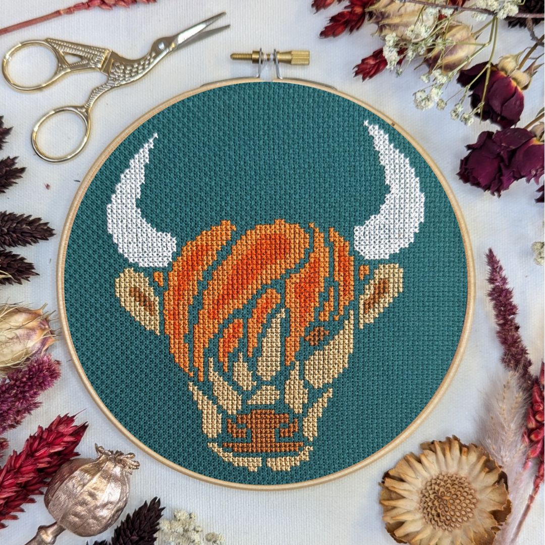 Highland Coo Cross Stitch Kit