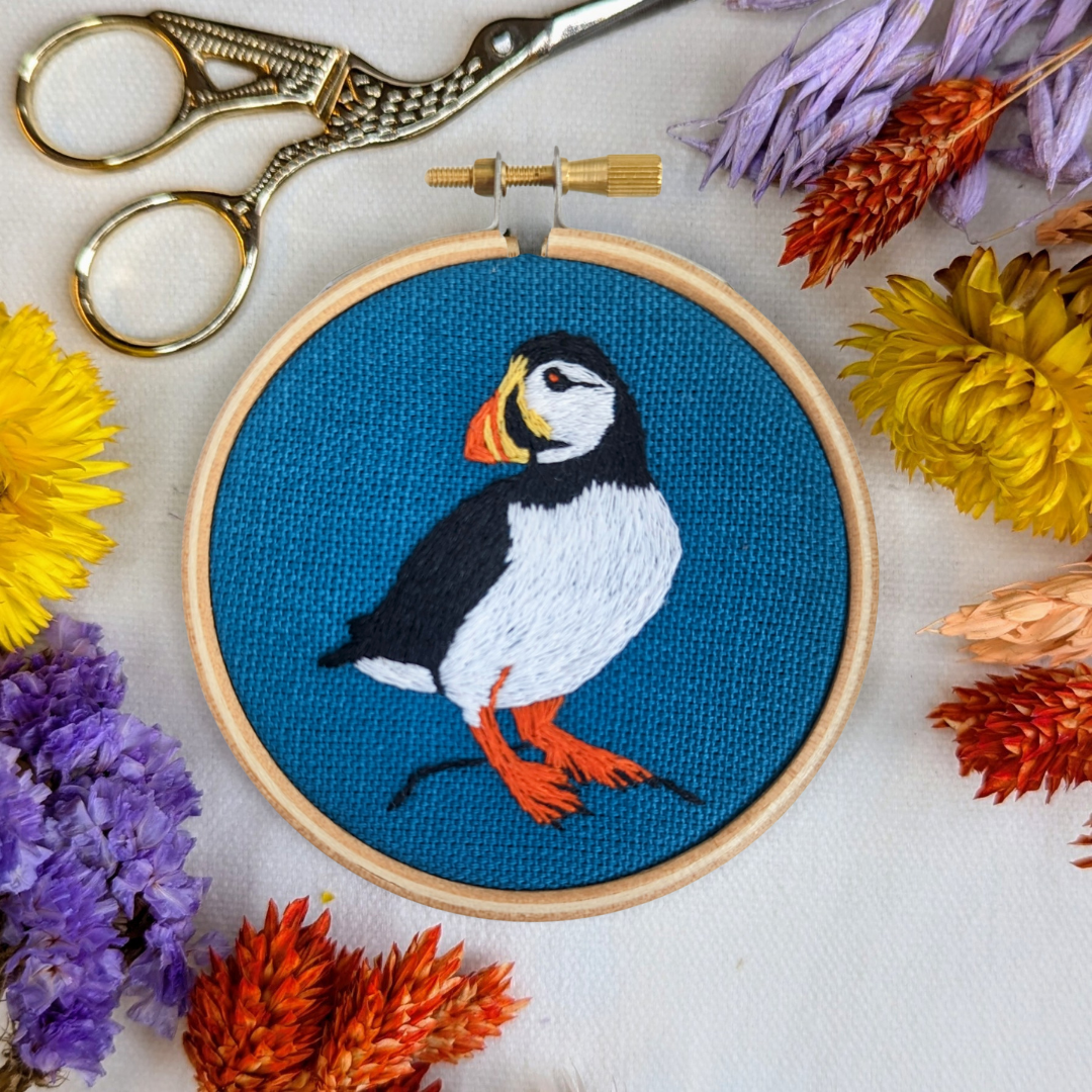 Mini Puffin Embroidery Kit