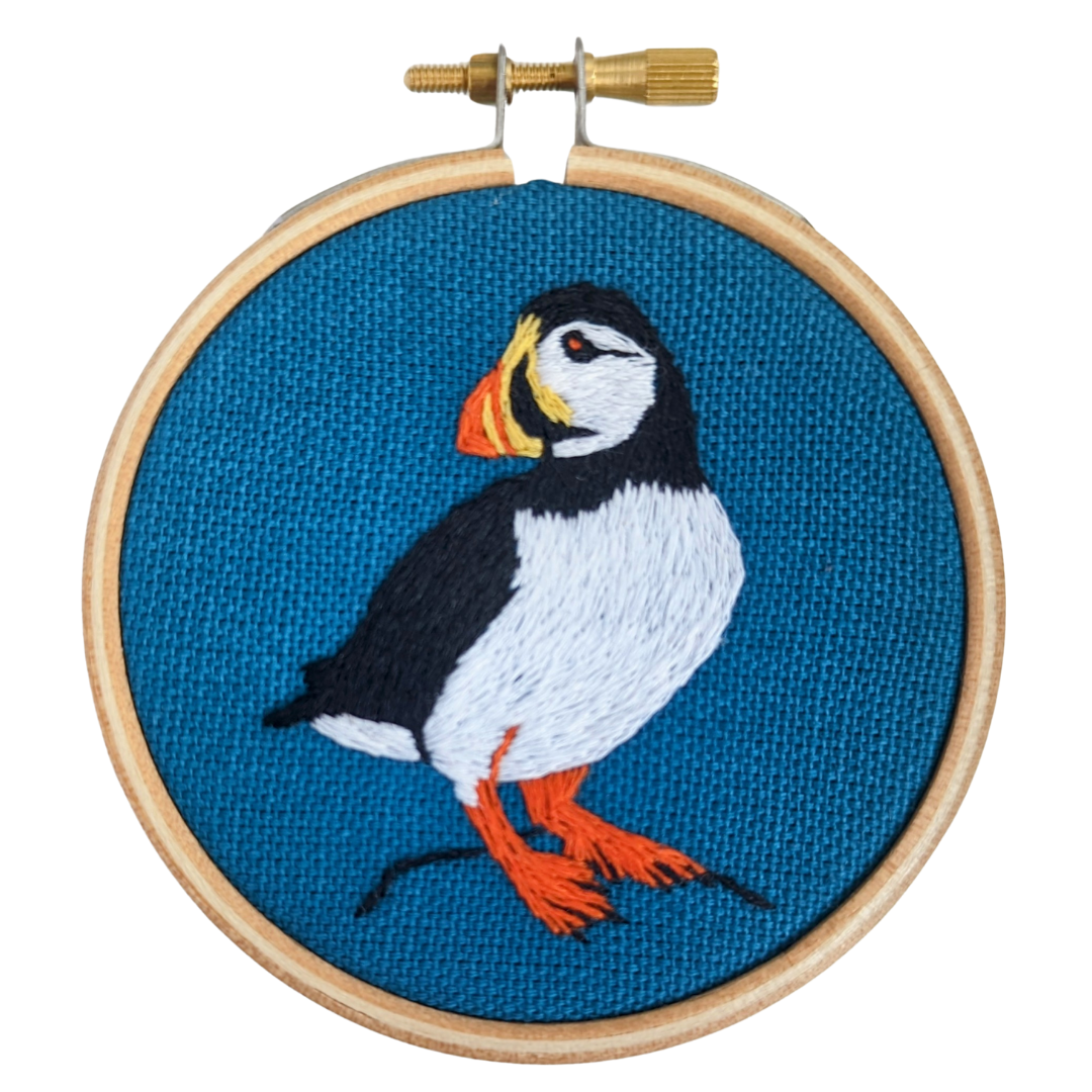 Mini Puffin Embroidery Kit