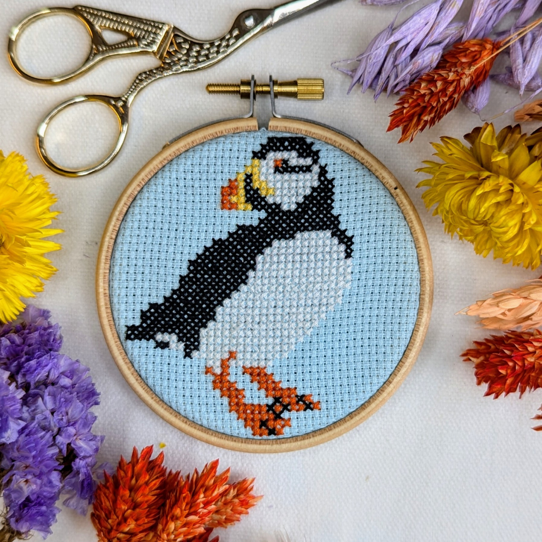 Mini Puffin Cross Stitch Kit