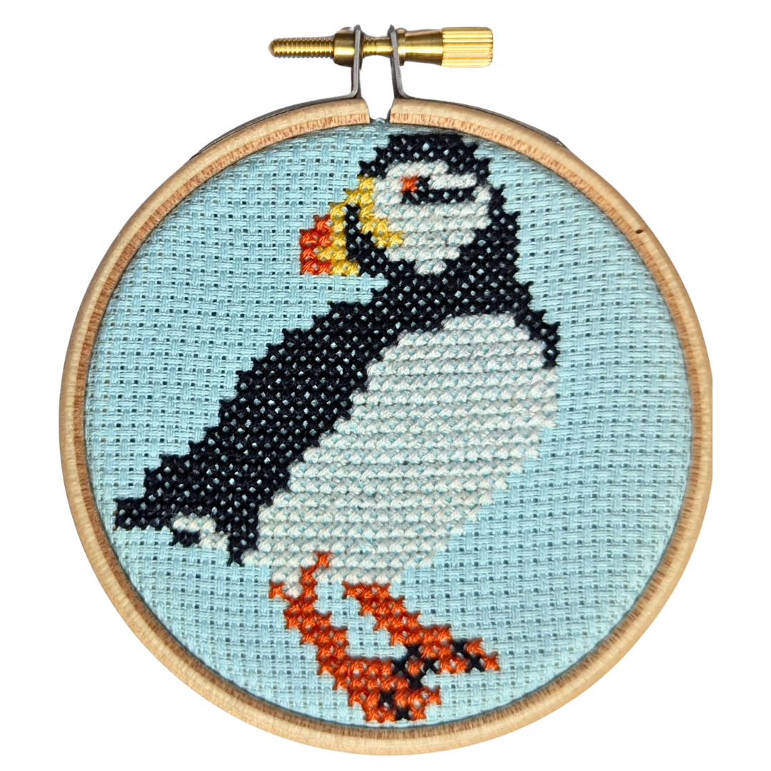 Mini Puffin Cross Stitch Kit