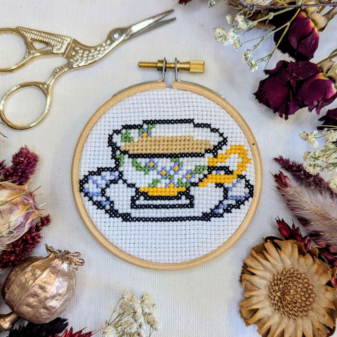 Mini Teacup Cross Stitch Kit