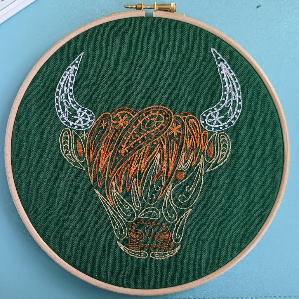 Highland Coo Embroidery Kit