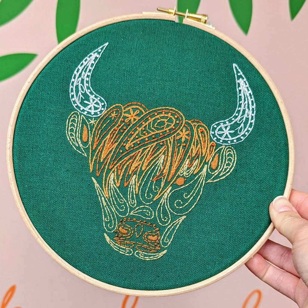 Highland Coo Embroidery Kit